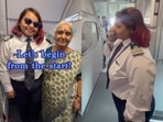 An IndiGo pilot shared an emotional video after flying her Nani on a flight she captained.