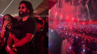 Nani attended Anirudh Ravichander's Hyderabad concert with his family, where the night ended with his song. Nani attended Anirudh Ravichander's Hyderabad concert with his family, where the night ended with his song.
