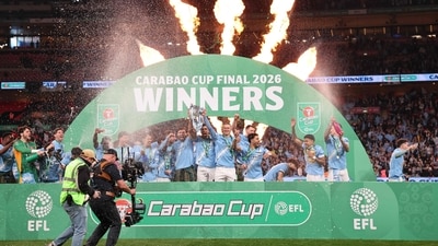 Manchester City clinched a 2-0 win against Arsenal in the Carabao Cup final on Sunday. (AFP) Manchester City clinched a 2-0 win against Arsenal in the Carabao Cup final on Sunday. (AFP)