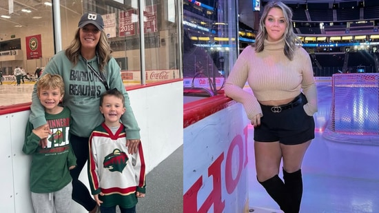Jessi Pierce with her kids (L) and Jessi Pierce. (Jessi Pierce on Instagram)