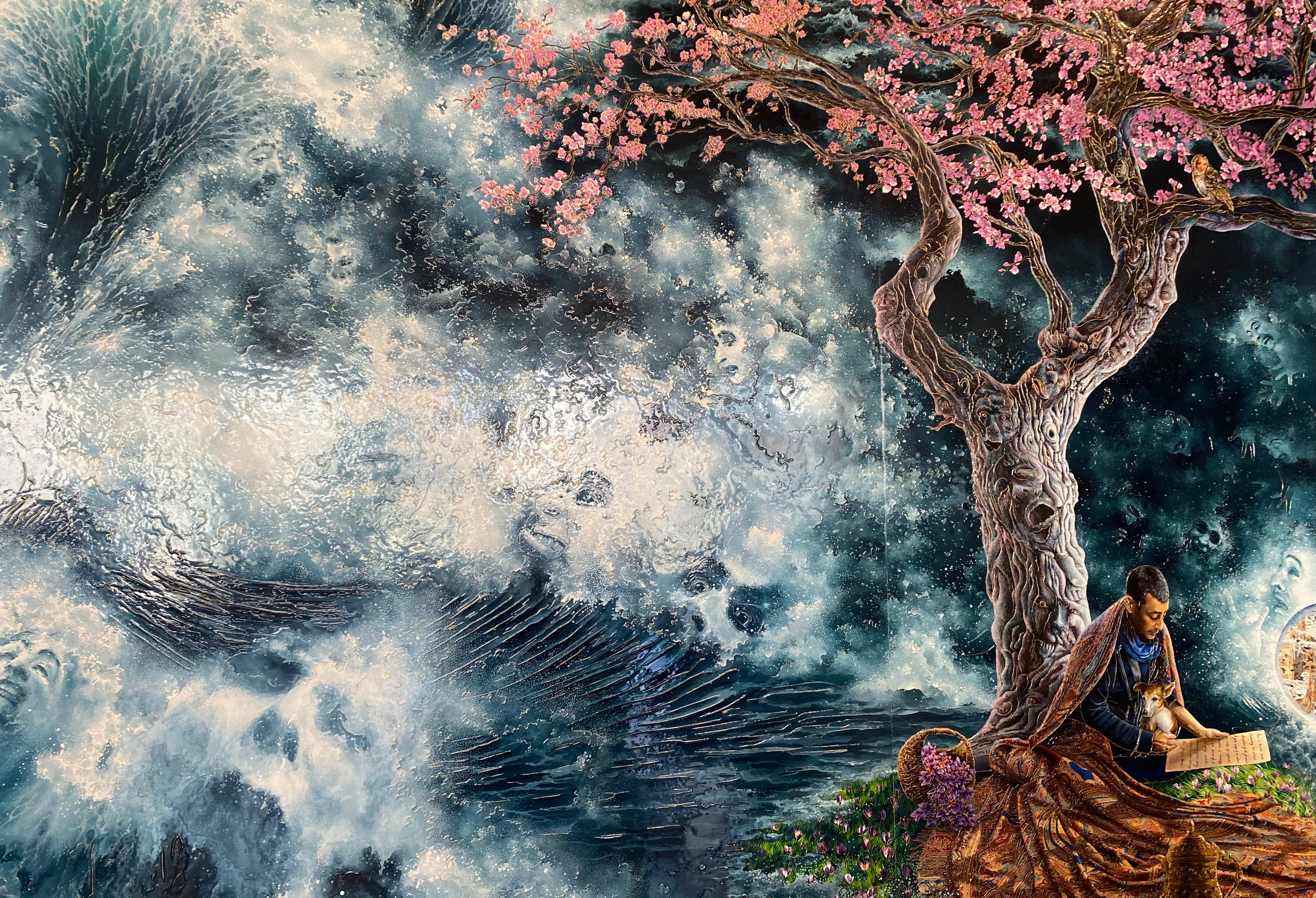Section of Paradise Lost by Raqib Shaw, Art Institute, Chicago.