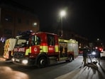 A fire engine leaves the scene after four ambulances belonging to Hatzola, a Jewish community organisation, were set on fire in an incident that the police say is being treated as an antisemitic hate crime, in northwest London, Britain, March 23, 2026.