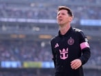 Lionel Messi looks on during the MLS match between New York City FC and Inter Miami CF at Yankee Stadium.