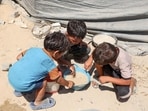 Hungry children in conflict stricken area