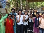 Class 12 students celebrate their success after BSEB released the results Class 12 students celebrate their success after BSEB released the results