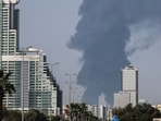 Smoke rises from the direction of an energy installation in the Gulf emirate of Fujairah. 
