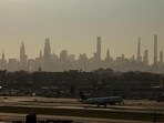 A plane at LaGuardia Airport.