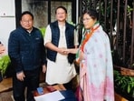Nandita Gorlosa joined the Congress in the presence of party leaders, including Assam Pradesh Congress Committee general secretary Nirmal Langthasa.