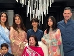 Amid a row over his inheritance, Sunjay Kapur's mother (middle) has issued a formal notice.
