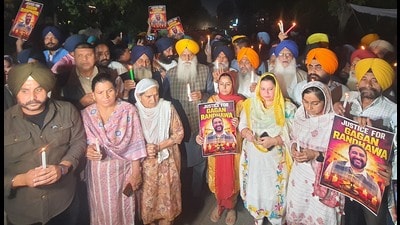 Hours after former minister Laljit Singh Bhullar’s arrest, the family of Punjab State Warehousing Corporation district manager Gagandeep Singh Randhawa renewed their demand for a post-mortem at PGIMER, Chandigarh, under a judicial magistrate’s supervision, and sought a CBI probe into the case. (Sameer Sehgal/HT) Hours after former minister Laljit Singh Bhullar’s arrest, the family of Punjab State Warehousing Corporation district manager Gagandeep Singh Randhawa renewed their demand for a post-mortem at PGIMER, Chandigarh, under a judicial magistrate’s supervision, and sought a CBI probe into the case. (Sameer Sehgal/HT)
