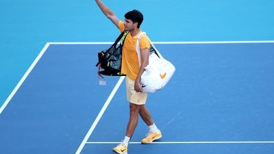 Carlos Alcaraz of Spain leaves the court after losing to Sebastian Korda of the United States on Day 6 of the Miami Open Presented by Itau at Hard Rock Stadium (Getty Images via AFP) Carlos Alcaraz of Spain leaves the court after losing to Sebastian Korda of the United States on Day 6 of the Miami Open Presented by Itau at Hard Rock Stadium (Getty Images via AFP)