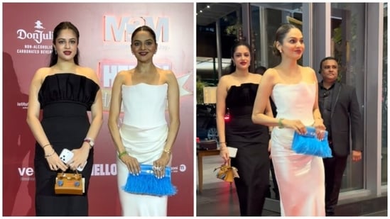 Actor Madhoo and her daughter, Ameyaa Shah, made a striking appearance on the red carpet at an awards night. (Instagram/ manav.manglani)