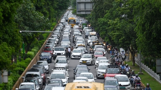 "The highest number of increase was registered in the two-wheeler category, including motorcycles and scooters. Till March 19, 5,927,775 two-wheelers were registered, making up for 67.65 per cent of the total number of vehicles," the report states. (Sunil Ghosh/Hindustan Times)
