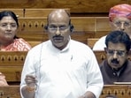 Union minister for social justice and empowerment Virendra Kumar Khatik speaks in Lok Sabha. 