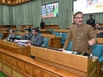 Himachal chief minister Sukhvinder Singh Sukhu during the assembly session in Shimla on Monday. (HT Photo) Himachal chief minister Sukhvinder Singh Sukhu during the assembly session in Shimla on Monday. (HT Photo)