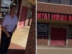 A man was recorded urinating outside an Indian restaurant. 
