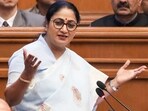 Delhi Chief Minister Rekha Gupta during the budget session of the Delhi Legislative Assembly, in New Delhi on Tuesday, 24 March 2026.