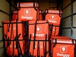 Swiggy delivery bags are stored inside a truck Mumbai, India, October 14, 2024.
