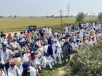 The police action was carried out around 5 am, two days after the protest began on Sunday. (HT Photo) The police action was carried out around 5 am, two days after the protest began on Sunday. (HT Photo)