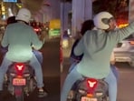 In the footage, the bike can be seen weaving unpredictably between vehicles. 