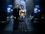 Designer Amit Aggarwal with actor Disha Patani, who was the showstopper.