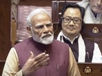 Prime Minister Narendra Modi speaks in the Rajya Sabha.