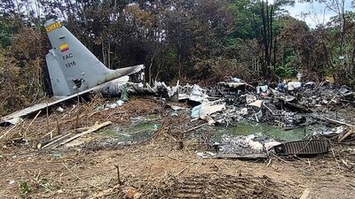 The aircraft was carrying 126 people as well as ammunition. (AFP) The aircraft was carrying 126 people as well as ammunition. (AFP)