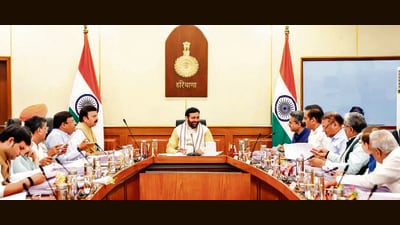 Haryana CM Nayab Singh Saini chaired a cabinet meeting in Chandigarh on Tuesday. (Sourced) Haryana CM Nayab Singh Saini chaired a cabinet meeting in Chandigarh on Tuesday. (Sourced)
