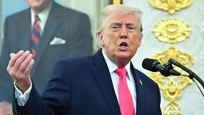 Trump on Tuesday said Iran had given him a “very big present.” (Bloomberg) Trump on Tuesday said Iran had given him a “very big present.” (Bloomberg)