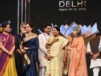 Chief Minister Rekha Gupta, along with cabinet ministers and film personalities, during the inauguration of the International Film Festival Delhi at Bharat Mandapam. (Ishant Chauhan/HT PHOTO) Chief Minister Rekha Gupta, along with cabinet ministers and film personalities, during the inauguration of the International Film Festival Delhi at Bharat Mandapam. (Ishant Chauhan/HT PHOTO)