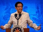 Philippine President Ferdinand Marcos Jr. speaks during a press conference after declaring a state of national emergency amid rising fuel prices due to the ongoing conflict in the Middle East, at Malacanang Palace in Manila, Philippines.