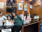 Sakshi Sharma, a first-year student of BSc (Life Science) at Ramjas College, filled in the role of the president on the first day.
