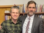 Defense Secretary Pete Hegseth seen with pastor Brooks Potteiger.