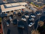 It was busy last Thursday at a Costco gas station in Richmond, Calif.