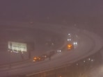 Cars exit and enter the Lincoln tunnel during a winter storm in Weehawken, New Jersey. (Representational)