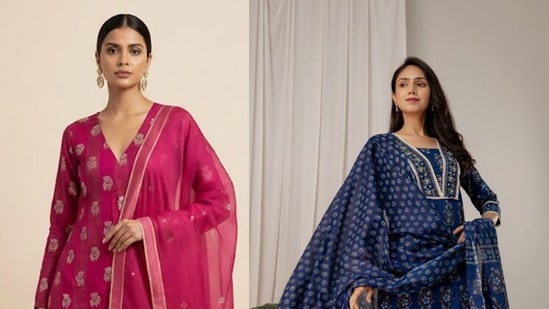 Kurta sets with dupatta perfect for pooja-day (Pinterest)
