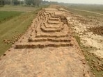 Balirajgarh excavation site in Madhubani district in Bihar. (HT File)