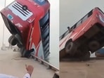 The driver reportedly lost control and the bus nosedived into the river. 