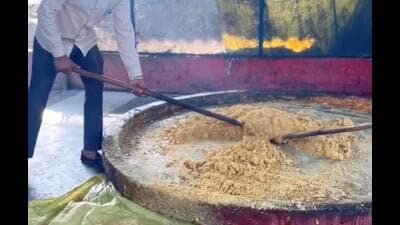 A farmer working in his jaggery unit in Sangrur. A farmer working in his jaggery unit in Sangrur.
