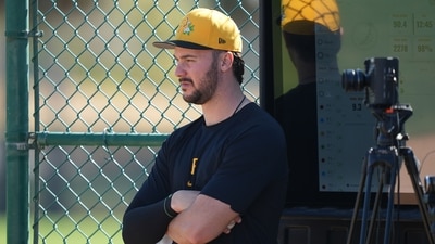 Pittsburgh Pirates' Paul Skenes watches workouts during spring training baseball Saturday, Feb. 14, 2026, in Bradenton, Fla. (AP Photo/Matt Slocum) (AP) Pittsburgh Pirates' Paul Skenes watches workouts during spring training baseball Saturday, Feb. 14, 2026, in Bradenton, Fla. (AP Photo/Matt Slocum) (AP)