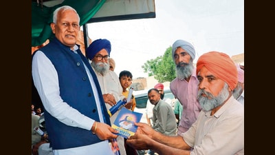 Punjab minister Barinder Kumar Goyal during an event in Lehra. Punjab minister Barinder Kumar Goyal during an event in Lehra.