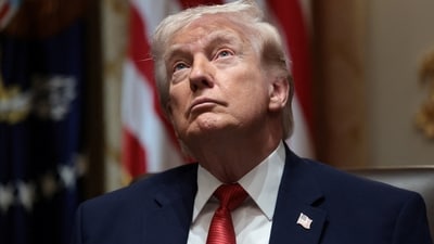 US President Donald Trump attends a cabinet meeting at the White House in Washington, DC, March 26, 2026. (REUTERS)