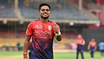 The IPL dream comes true for Mangesh Yadav. (royalchallengers.com ) The IPL dream comes true for Mangesh Yadav. (royalchallengers.com )