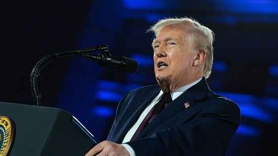 WASHINGTON, DC - MARCH 25: U.S. President Donald Trump attends the National Republican Congressional Committee's annual fundraising dinner at Union Station on March 25, 2026 in Washington, DC. President Trump was this year's keynote speaker at the dinner. (Getty Images via AFP) (Getty Images via AFP)