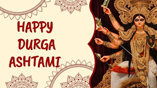 Happy Durga Ashtami 2026 wishes: Celebrate the festival with these auspicious wishes. (Canva)