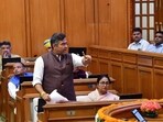 Minister Parvesh Verma speaks in the assembly. (ANI)