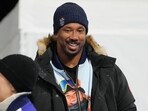 Cleveland Browns' Myles Garrett wears a jacket displaying United States' Chloe Kim before the women's snowboarding halfpipe finals Cleveland Browns' Myles Garrett wears a jacket displaying United States' Chloe Kim before the women's snowboarding halfpipe finals