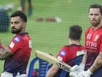 Royal Challengers Bengaluru’s Virat Kohli during a practice session. (PTI)