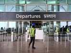 A view of New Noida International Airport at Jewar. Prime Minister Narendra Modi is scheduled to inaugurate the airport on March 28, in Greater Noida, India.