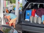 Viral video showed a motorist hoarding petrol at an Australia service station.